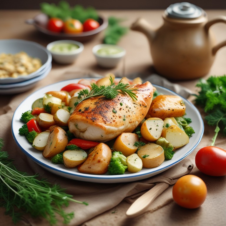 Жаркое из курицы с картошкой и овощами