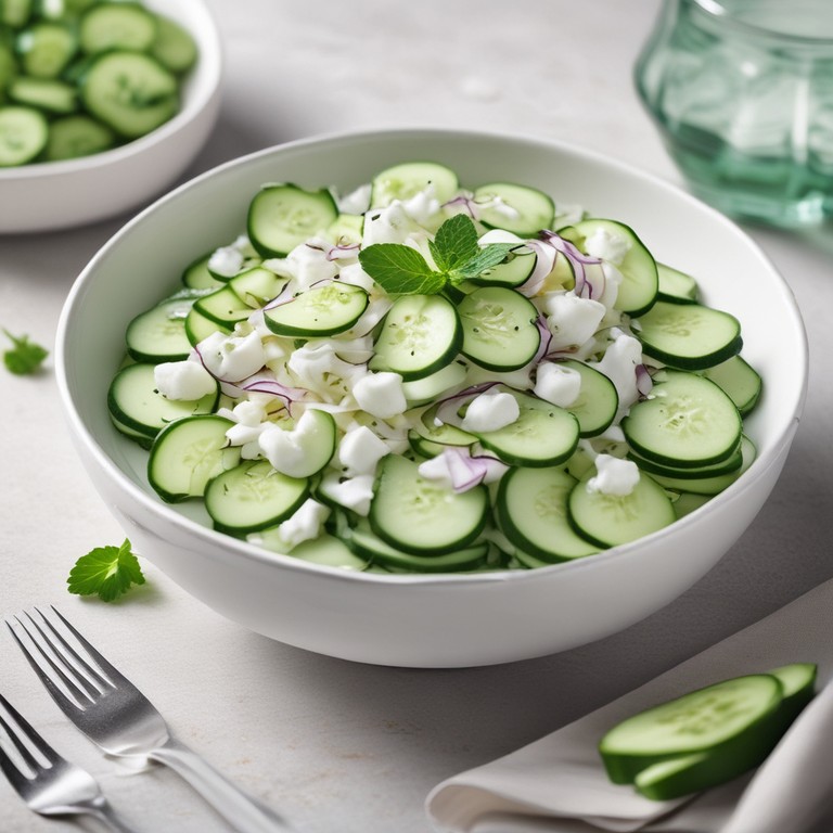 Creamy Cucumber Salad with Onions