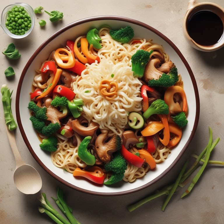 Salteado de Verduras con Arroz y Fideos