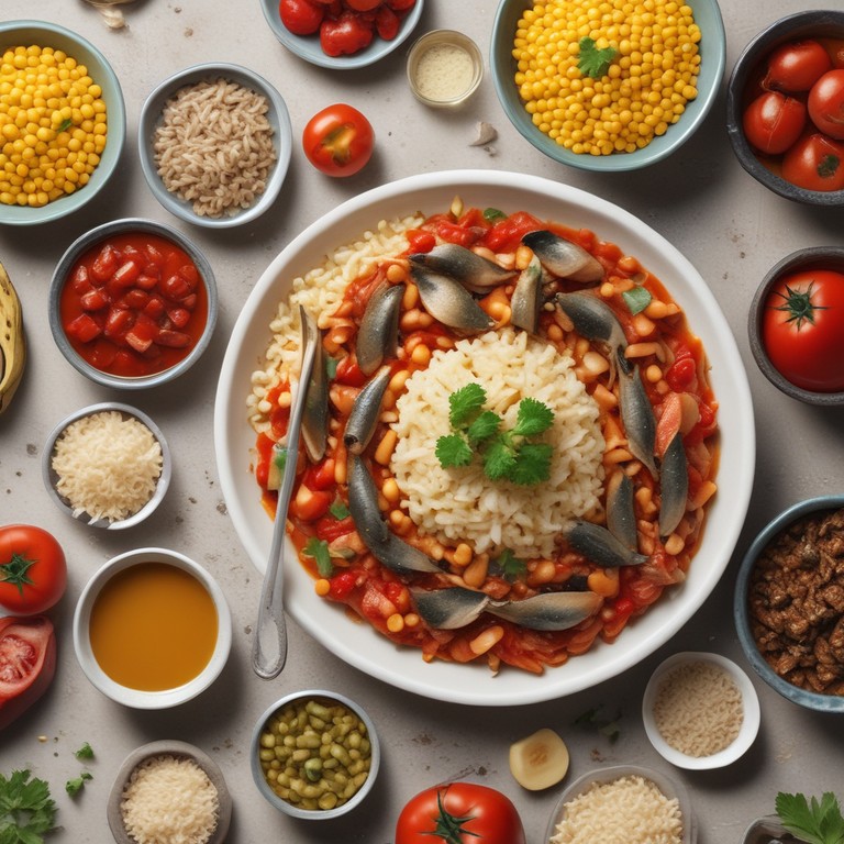 Arroz de Sardinha com Molho de Tomate e Milho