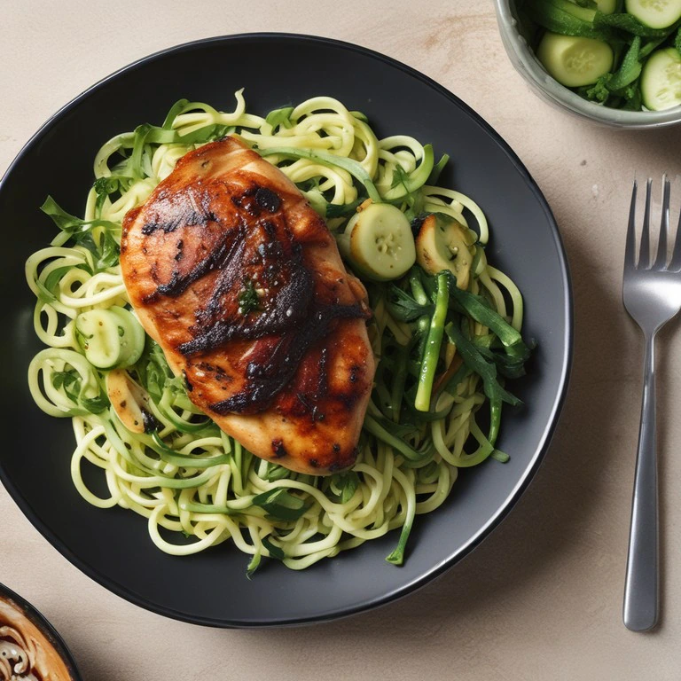 Balsamic Glazed Chicken with Zucchini Noodles