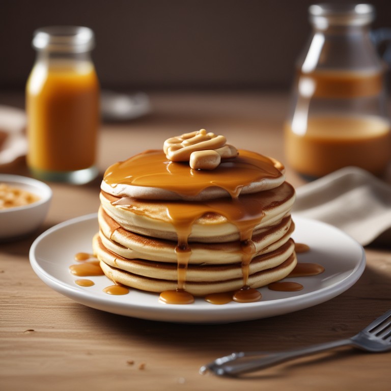 High Protein Pancakes with Protein Powder, Syrup & Peanut Butter