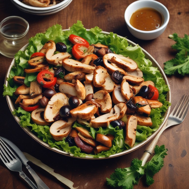 Savory Chicken Lettuce Mushroom Salad