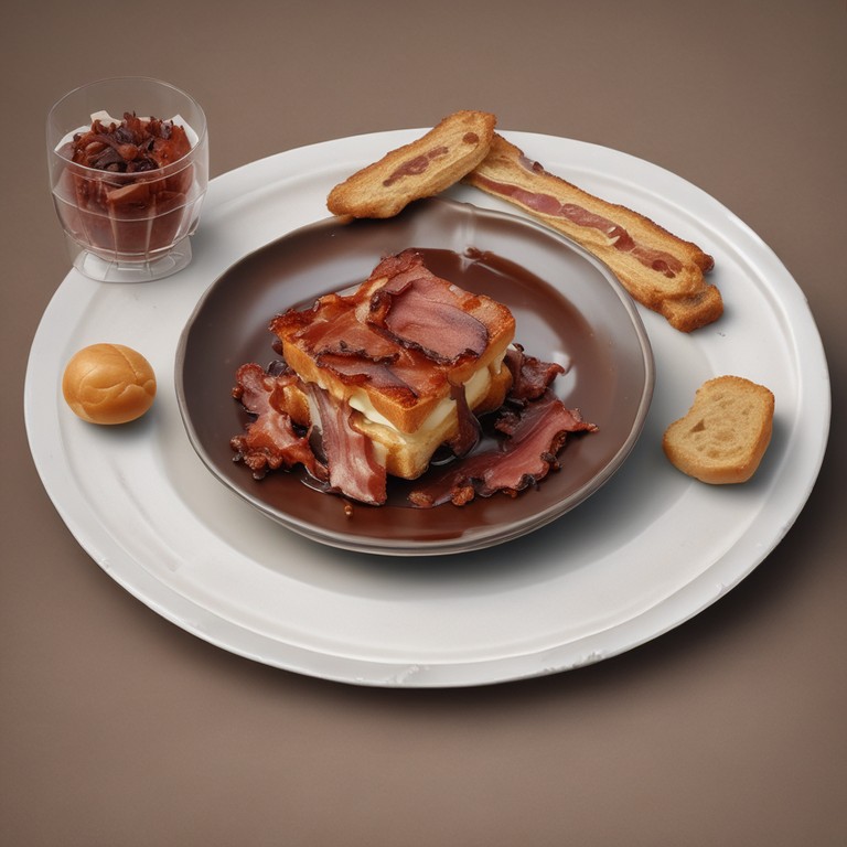 Plato Principal de Panceta, Pan y Chocolate