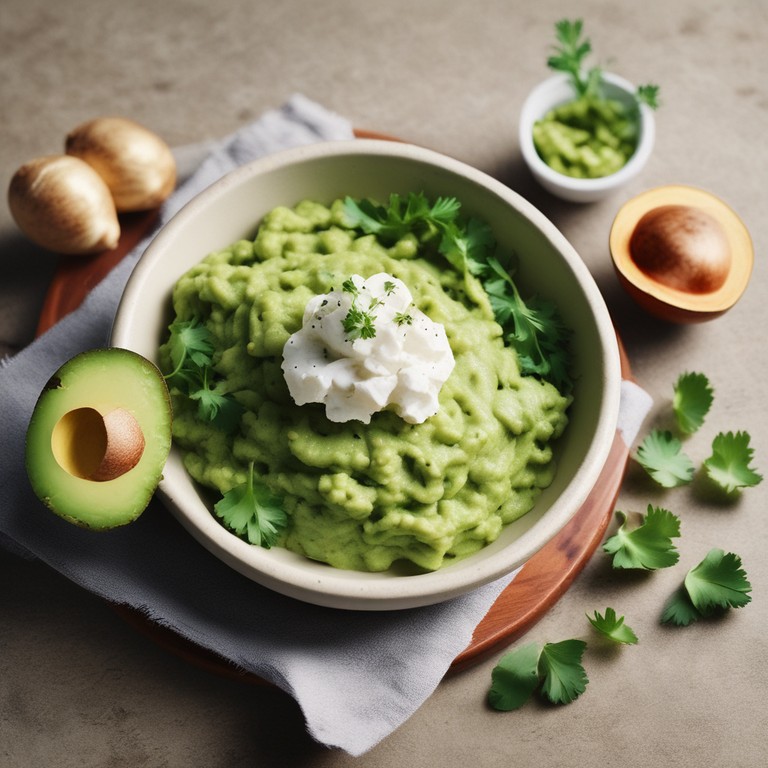 Cremige Guacamole mit Blumenkohl-Kohlrabi Püree