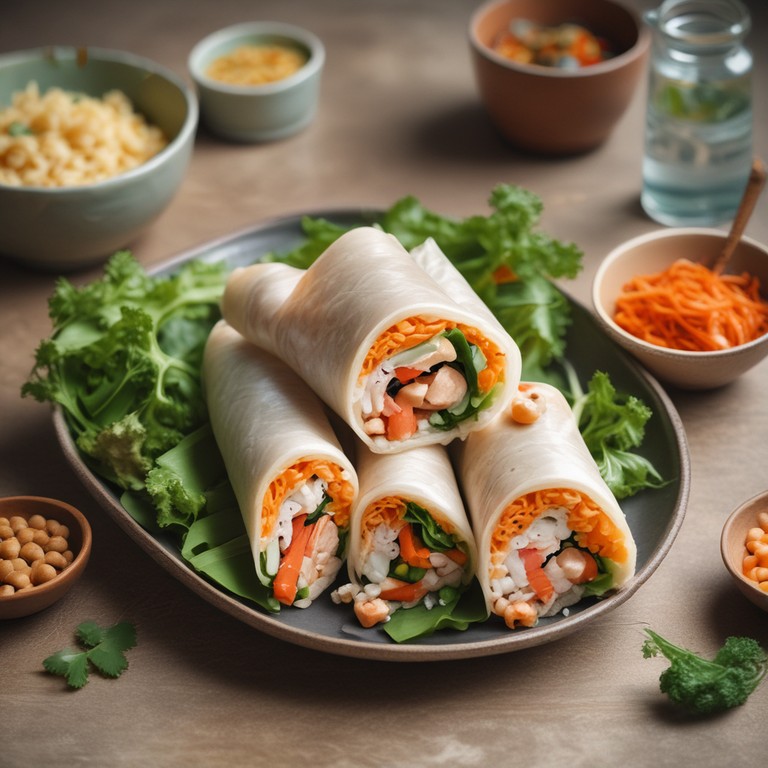 Salmon Rice Paper Rolls with Chickpea Rice Noodles