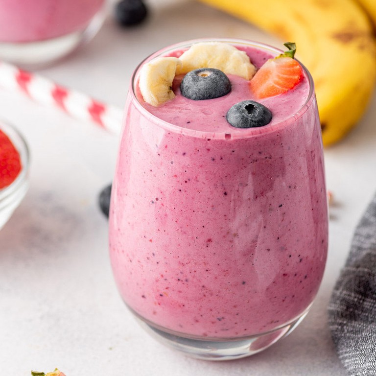 Smoothie de banana y moras (Hot Mama) - Batido de mora y banana