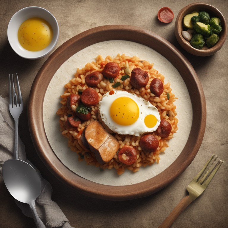 Arroz con Salchicha y Huevo