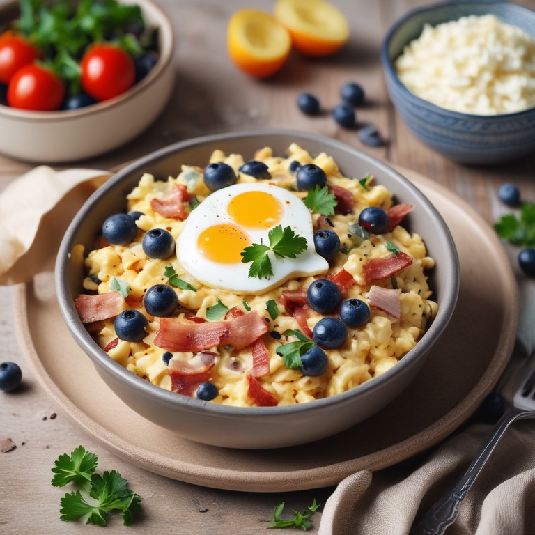 Revuelto Keto con Tocino y Queso