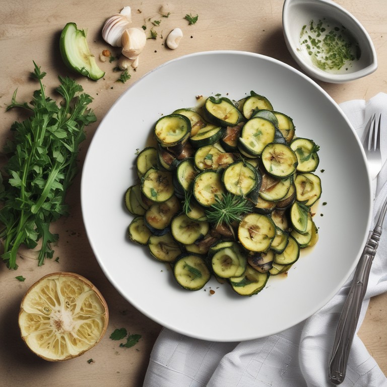 Courgette sautée à l'ail et aux herbes
