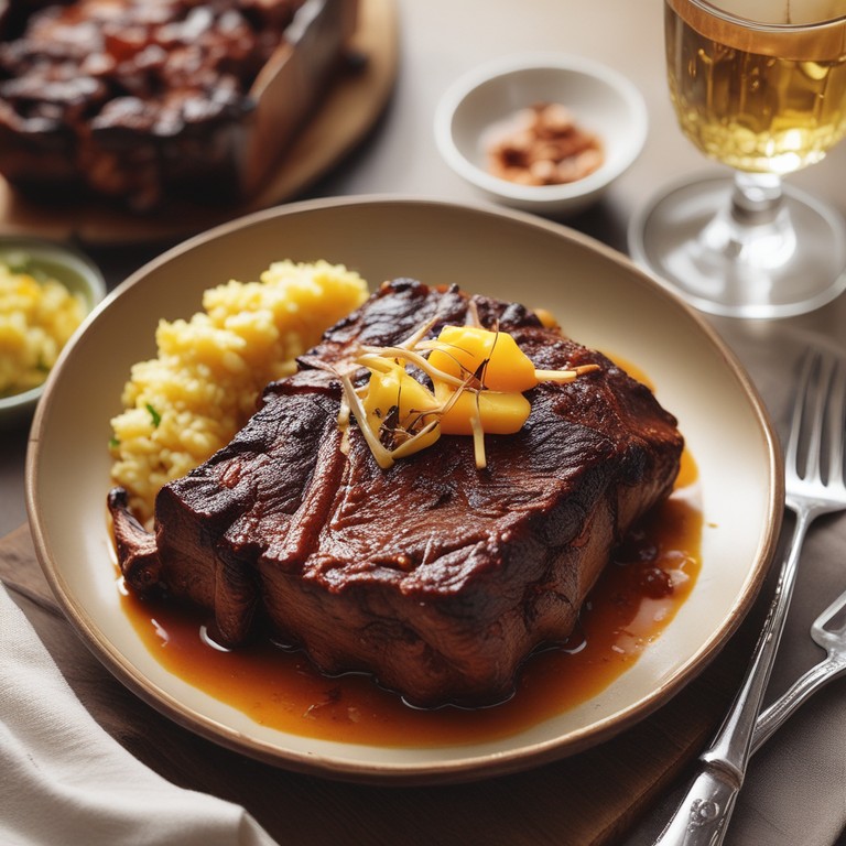 BBQ and Tequila-Soaked Short Ribs with Cheddar Grits