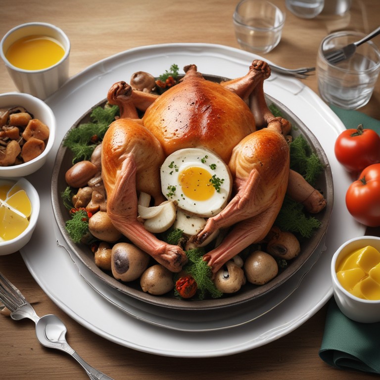 Rôti de Dinde Farci aux Champignons et Oeufs