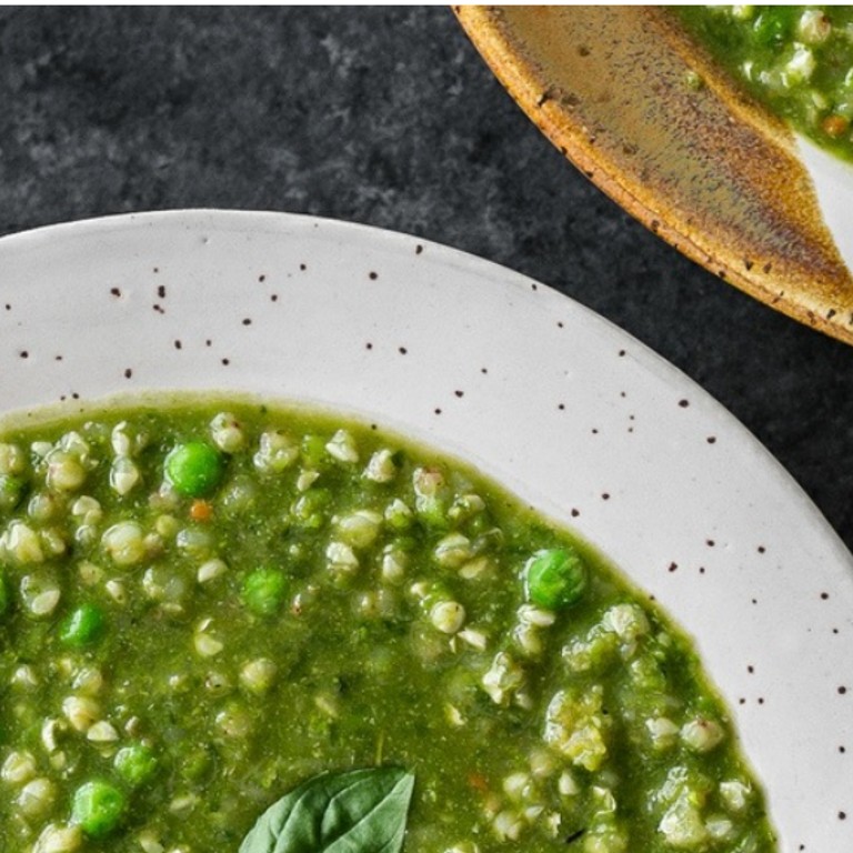 Pea & Basil Buckwheat Risotto - Risotto de trigo saraceno, alverja y albahaca 