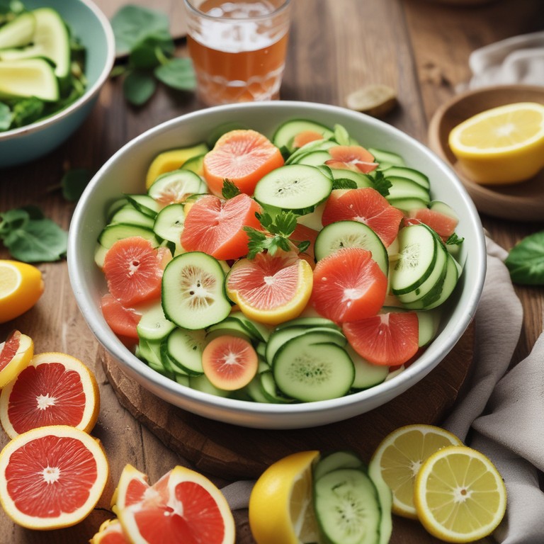 Salade de Concombre au Pamplemousse et Citron
