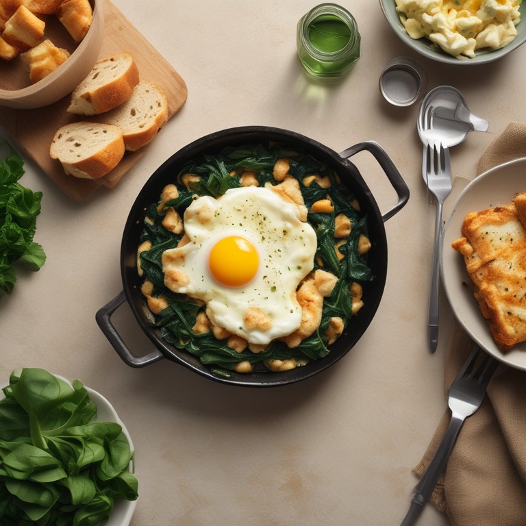 Queso Espinaca Pollo Revuelto