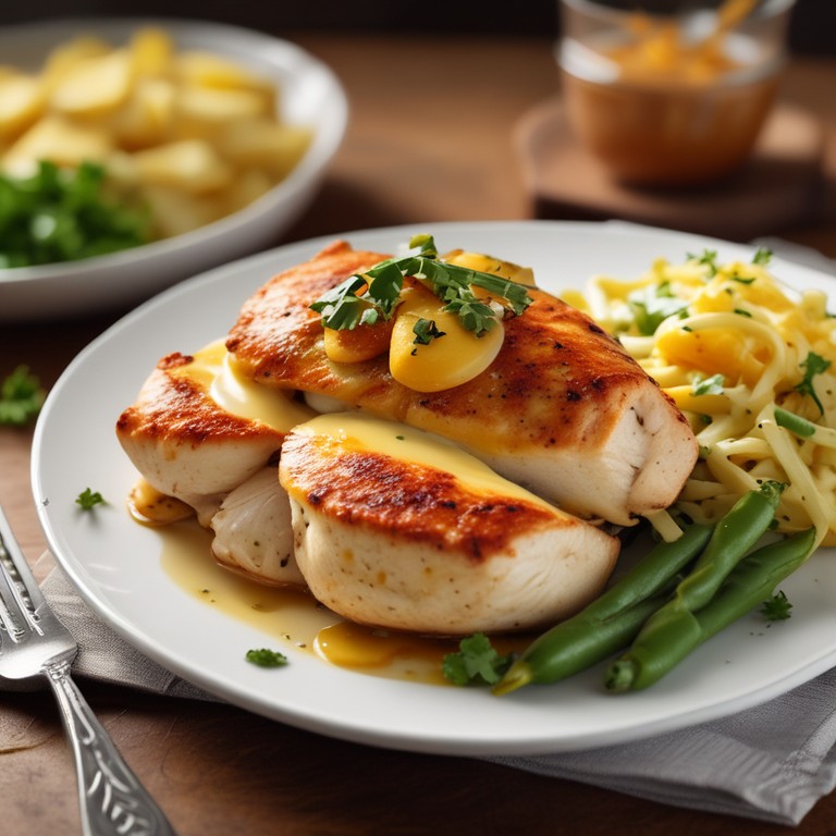Pechugas de Pollo, Queso kraft, aceite