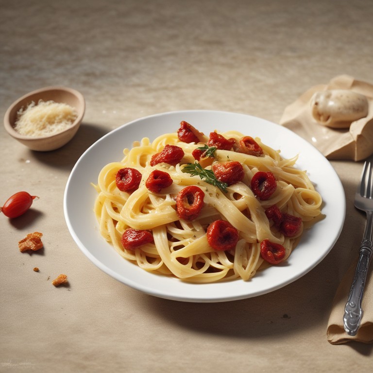 Pasta con Tomates Secos y Queso Parmesano