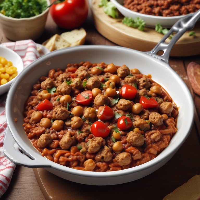 Hackfleisch-Kichererbsen-Passata-Pfanne