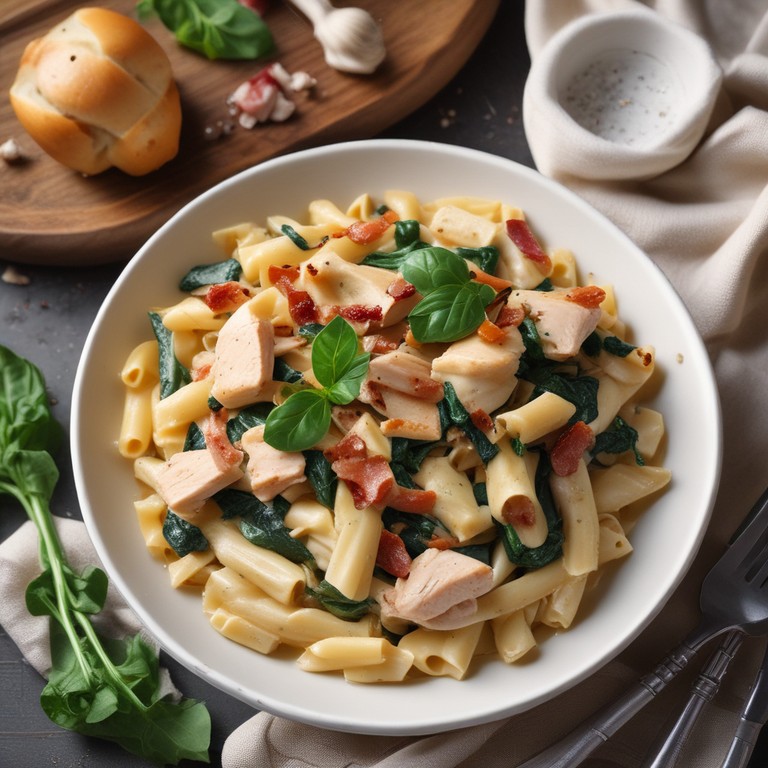 Creamy Garlic Chicken Bacon Pasta