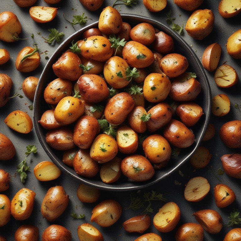 Spicy Roasted Potatoes with Garlic and Mustard