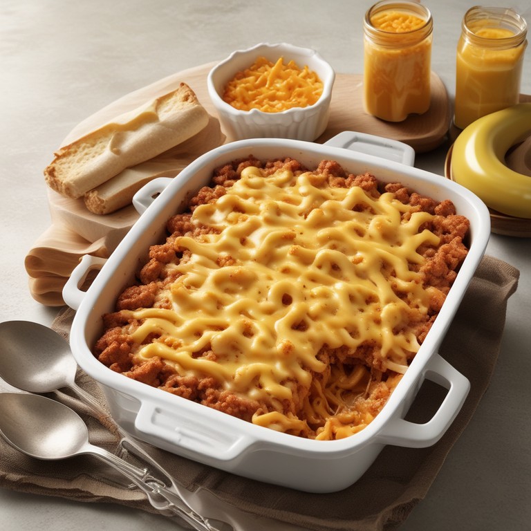 Ultimate Cheesy Hamburger Hot Dog Macaroni and Cheese