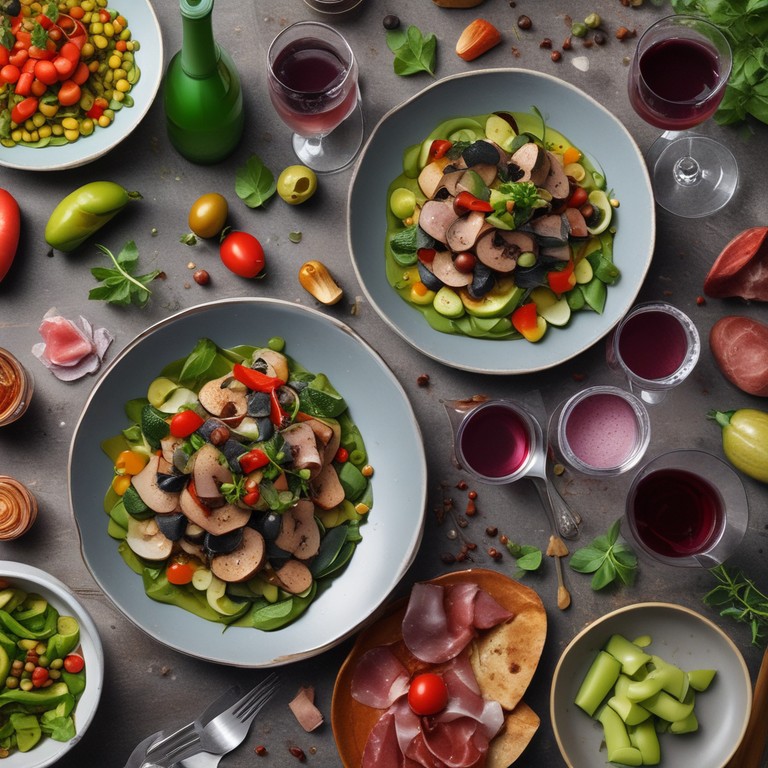 Salteado de Berenjenas y Calabacín con Habas, Jamón Serrano y Vino