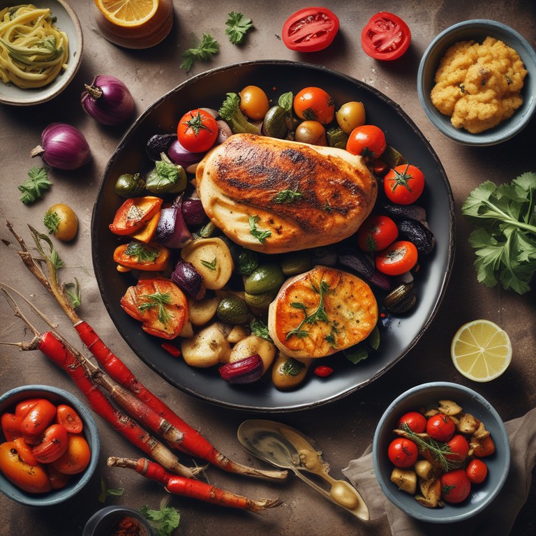 Pollo Vegano a la Parrilla con Verduras Asadas