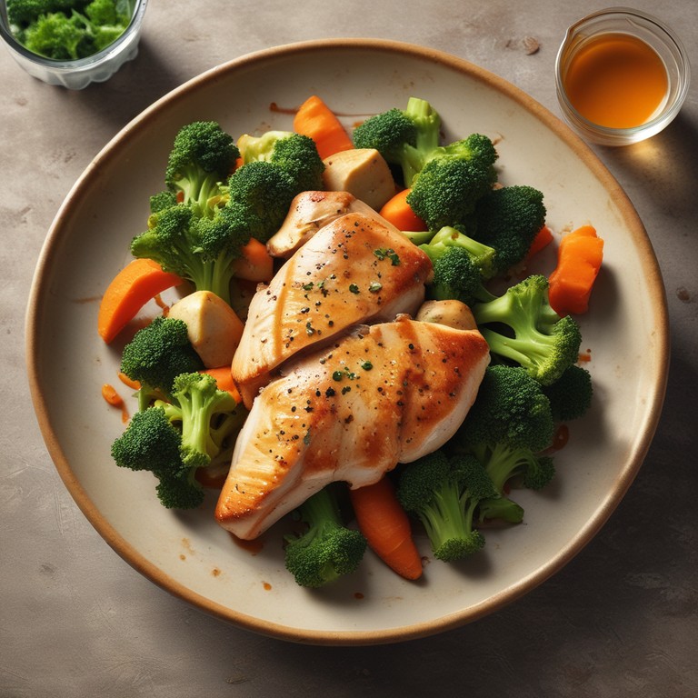 Filet de Poulet aux Brocolis et Carottes Marinés