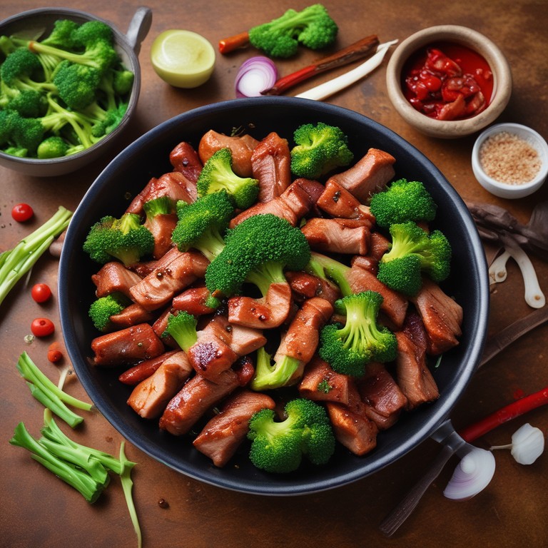 Tamarind Glazed Pork with Broccoli Stir-Fry