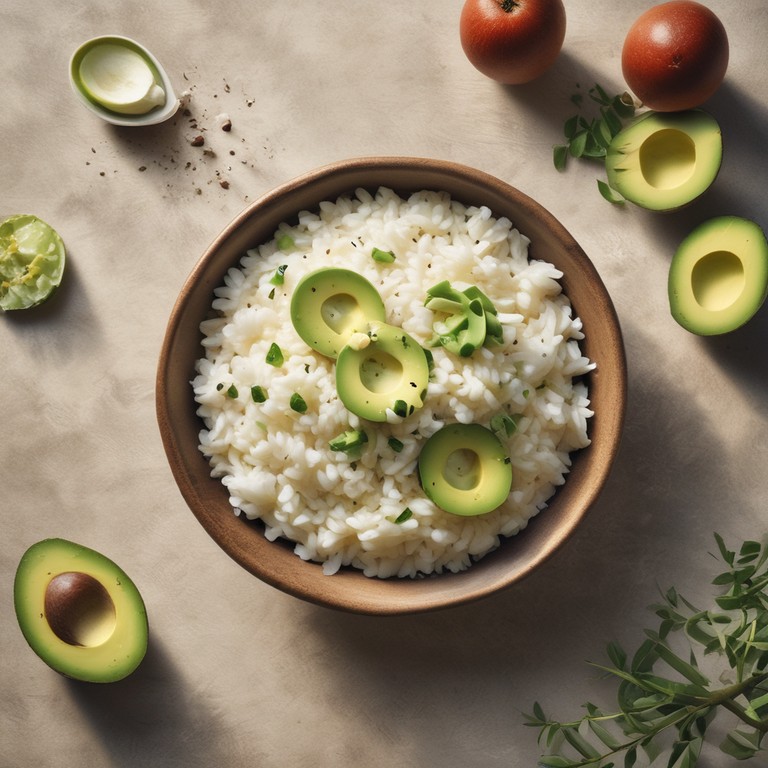 Kokosmilch-Reis mit Avocado und Feta