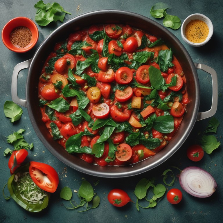 Spicy Tomato and Spinach Masala
