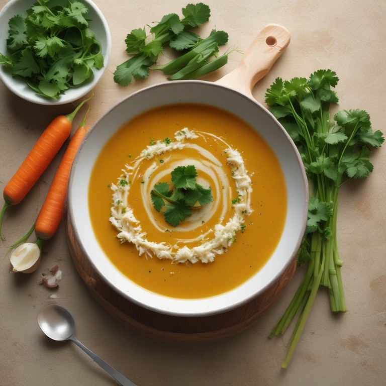 Indische Wortel en Rijst Soep