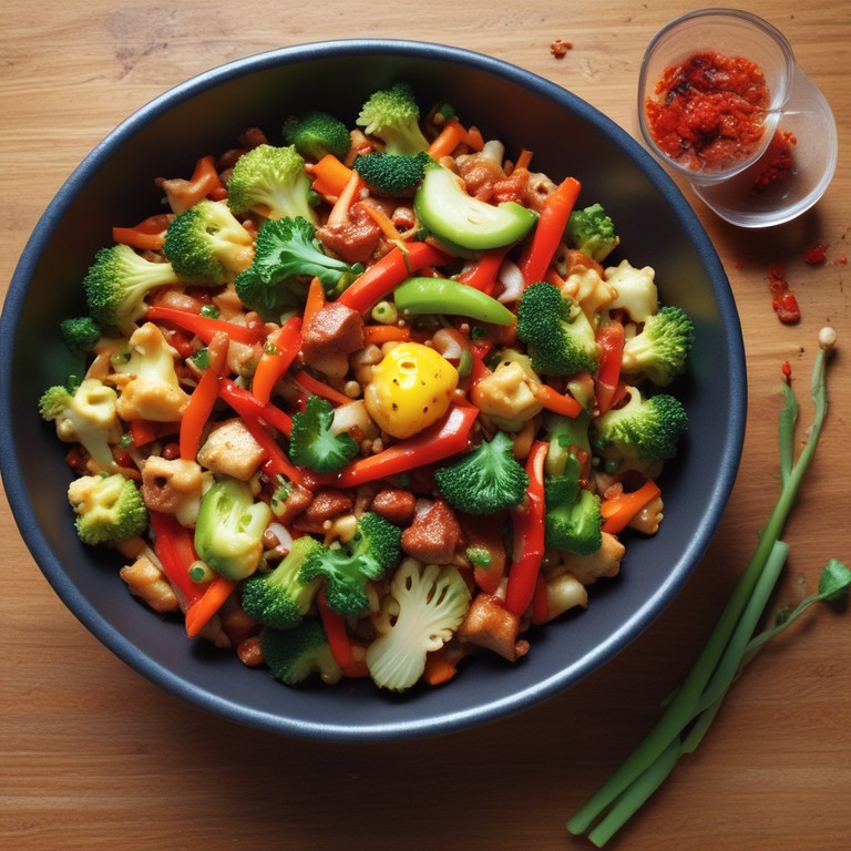 Spicy Vegetable Stir-Fry with Egg