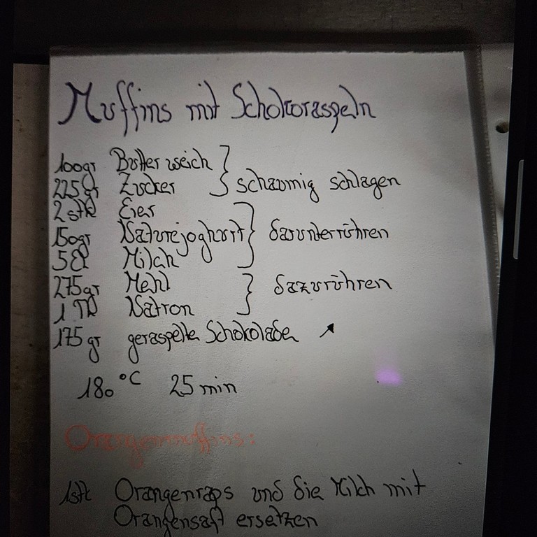 Muffins mit Schokoraspeln