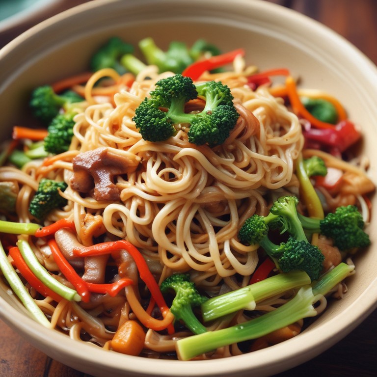 Chinese Stir-Fried Noodles with Vegetables