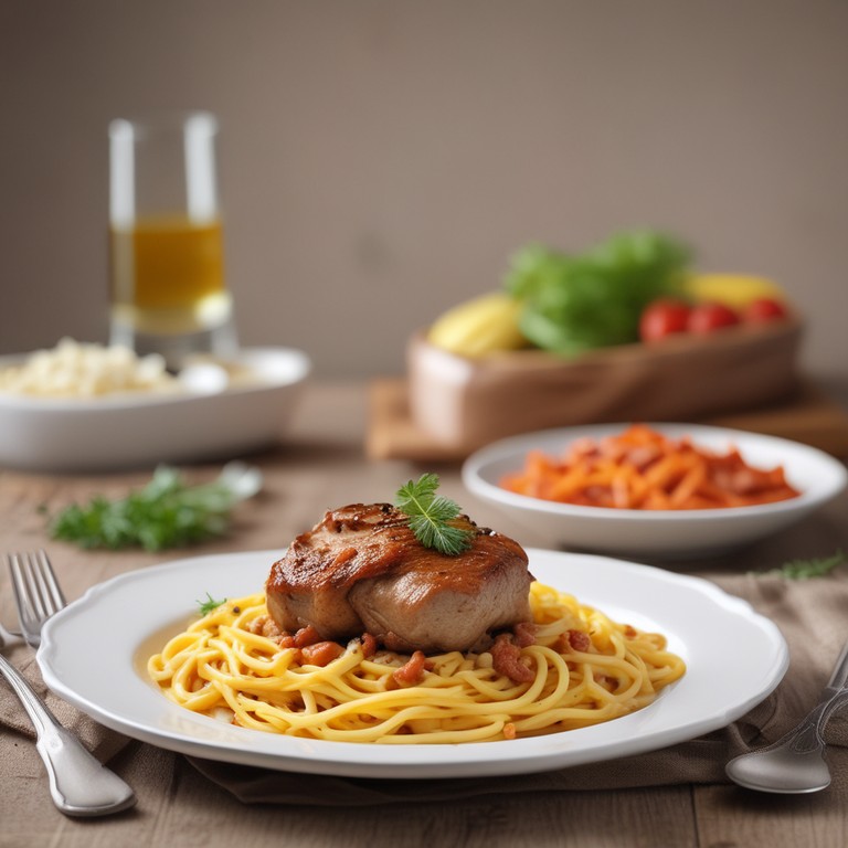 Hackfleisch-Nudelauflauf mit Kartoffelbrei