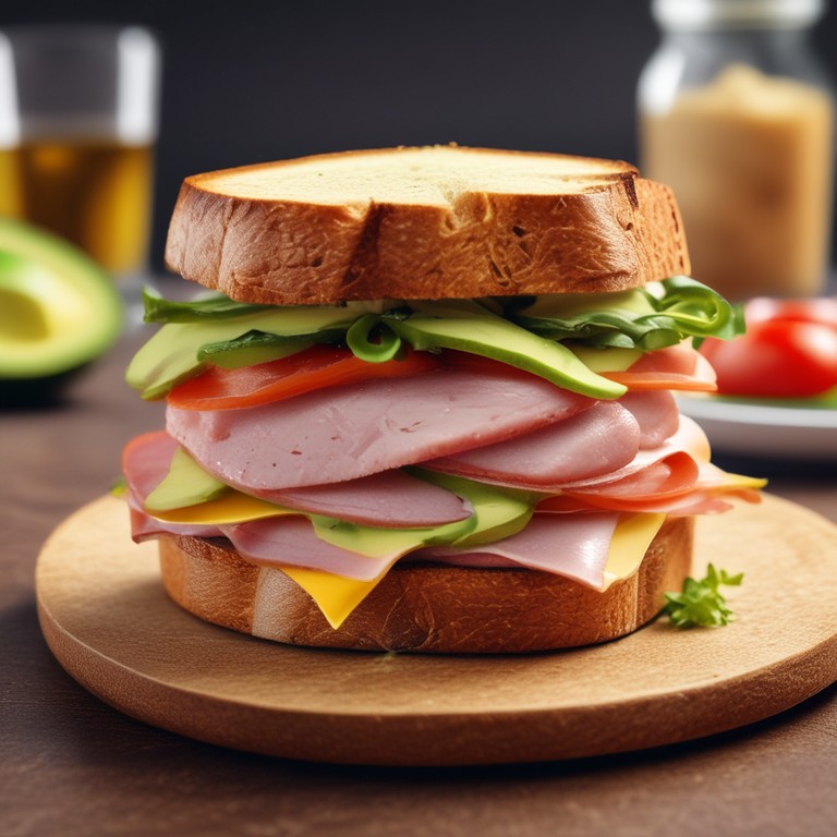 Delicioso Bocadillo de Mortadela con Aguacate y Queso