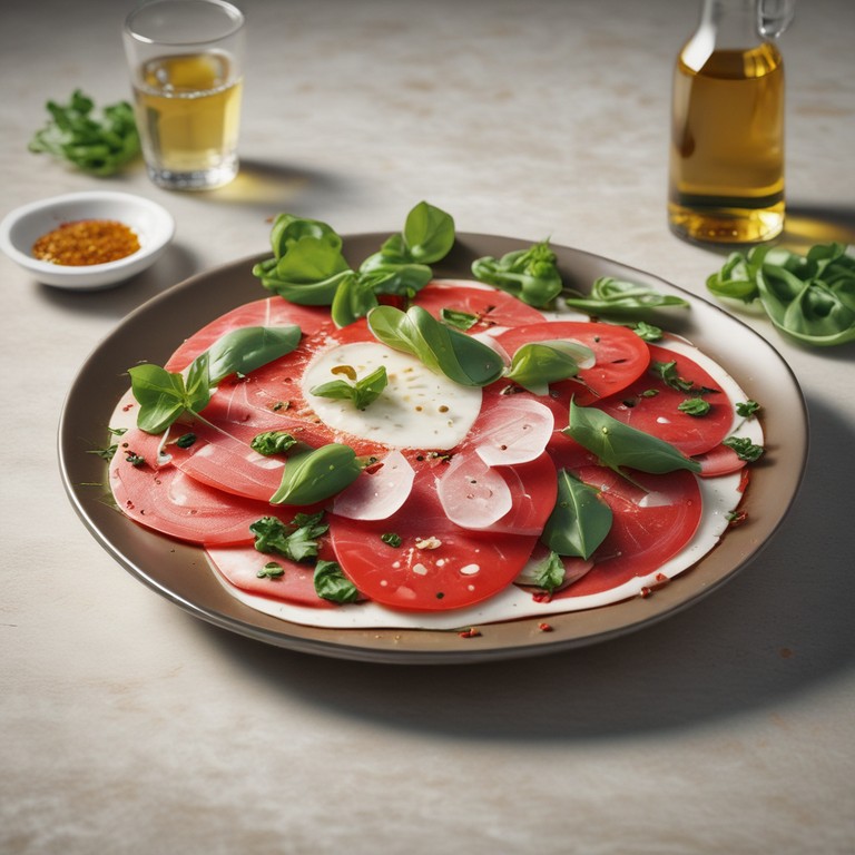 Итальянский Карпаччо с Оливковым Маслом и Пармезаном