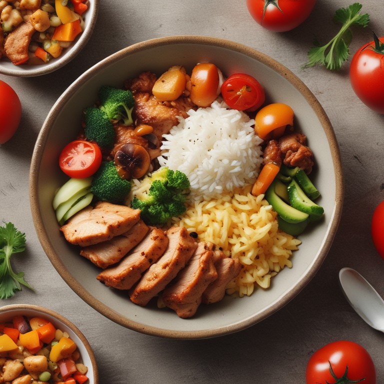 Spiced Chicken and Vegetable Rice Bowl