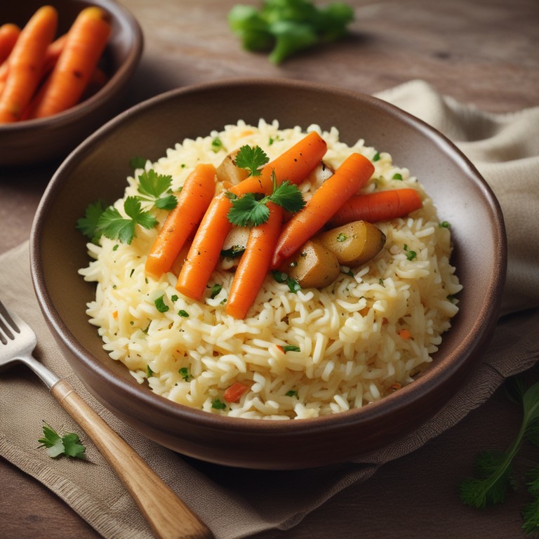 Savory Rice with Potato and Carrot Medley