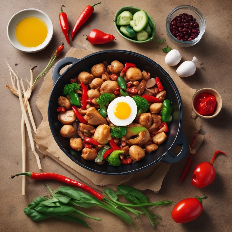 Spicy Egg Stir-Fry with Soya Chunks and Beans