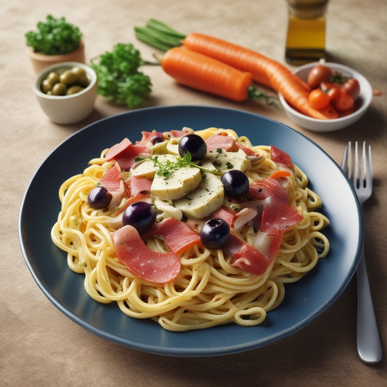 Macarrão com Salame, Gorgonzola e Pesto