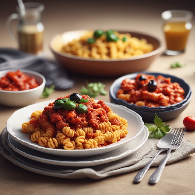Macarrão Parafuso com Molho de Tomate e Carne Moída Sem Creme de Leite