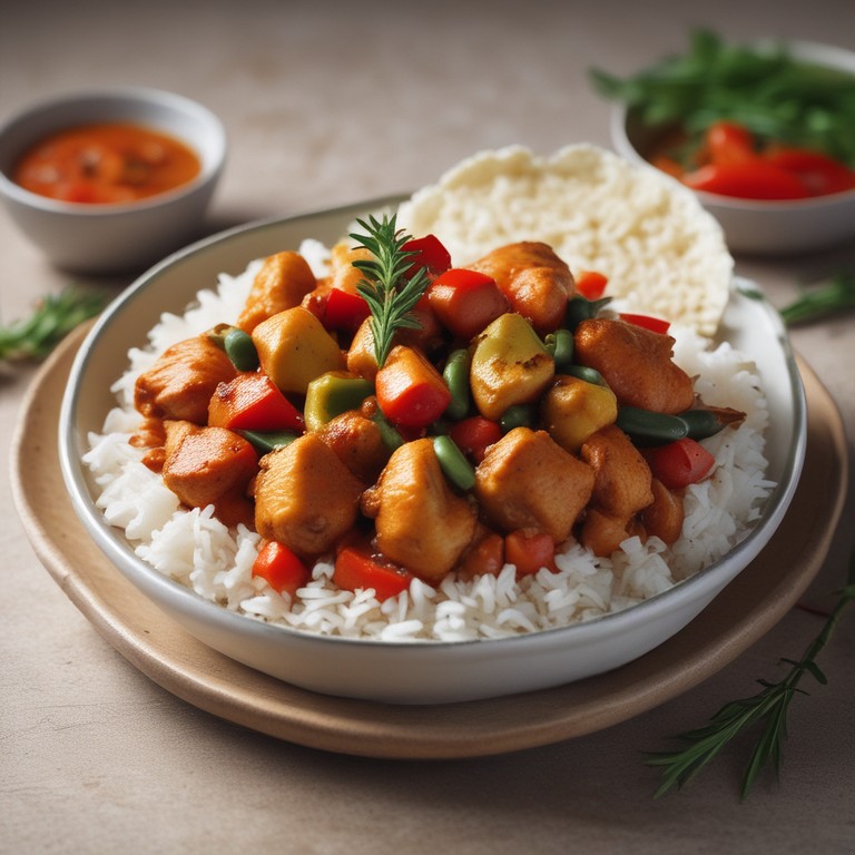 Savory Tomato Chicken Curry with Mixed Vegetables