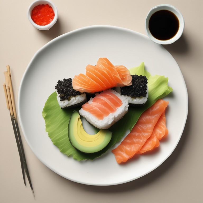 Суши с авокадо и семгой