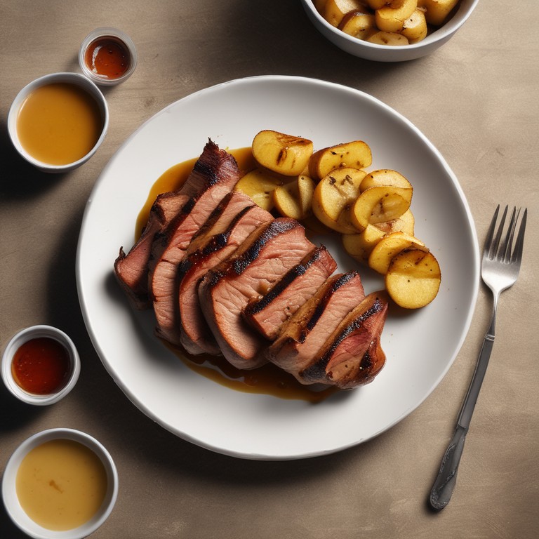 Filete de Cerdo con Salsa de Bbq y Miel Mostaza