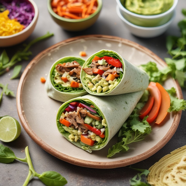 Easter Veggie Wraps with Creamy Avocado Sauce