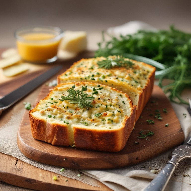 Garlic Herb Bread with Cheesy Potato Topping