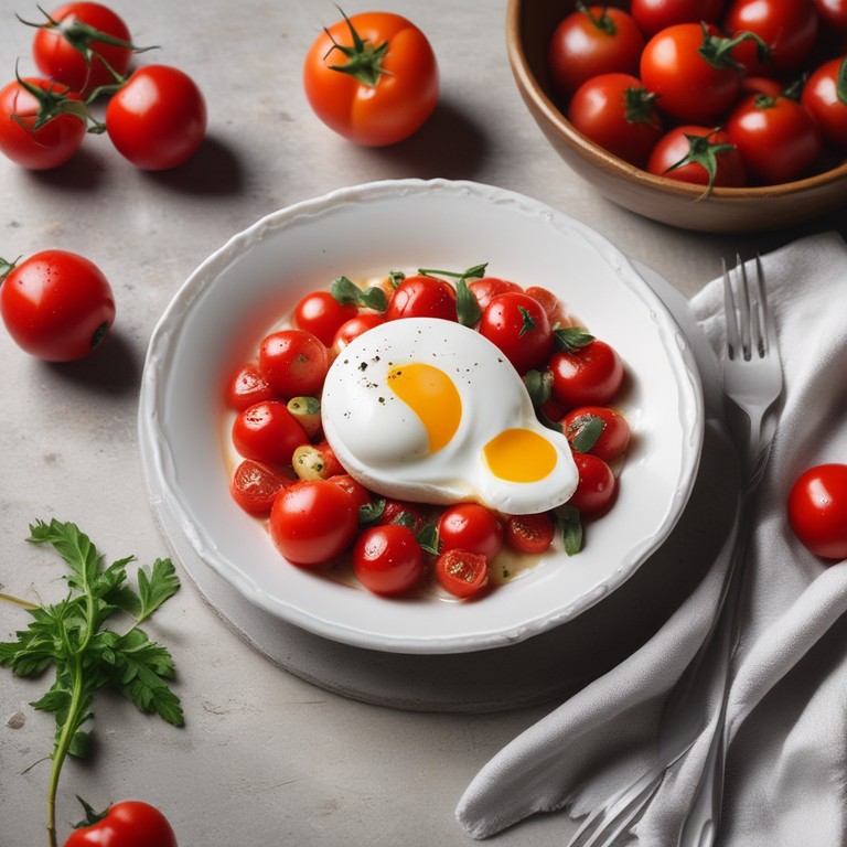 Ricotta Stuffed Cherry Tomatoes with Poached Egg