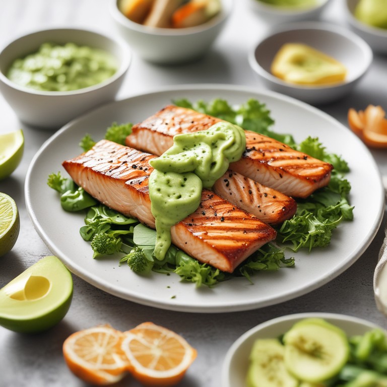 Creamy Avocado Dressing for Grilled Salmon